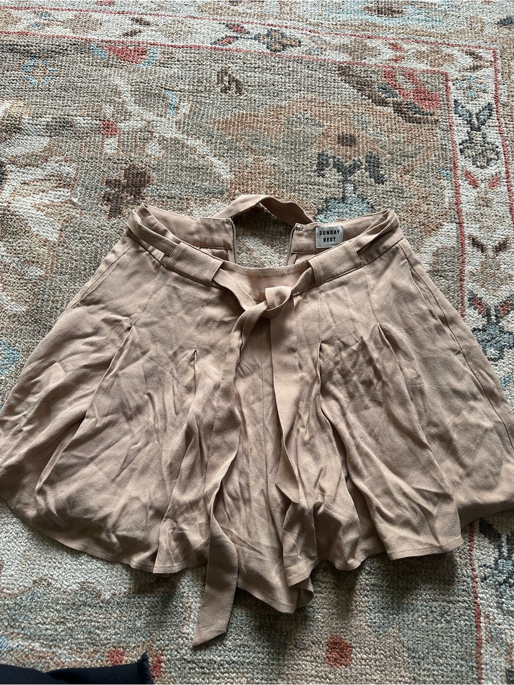 Aritzia Sunday Best Blush-Tan Wrap Skirt